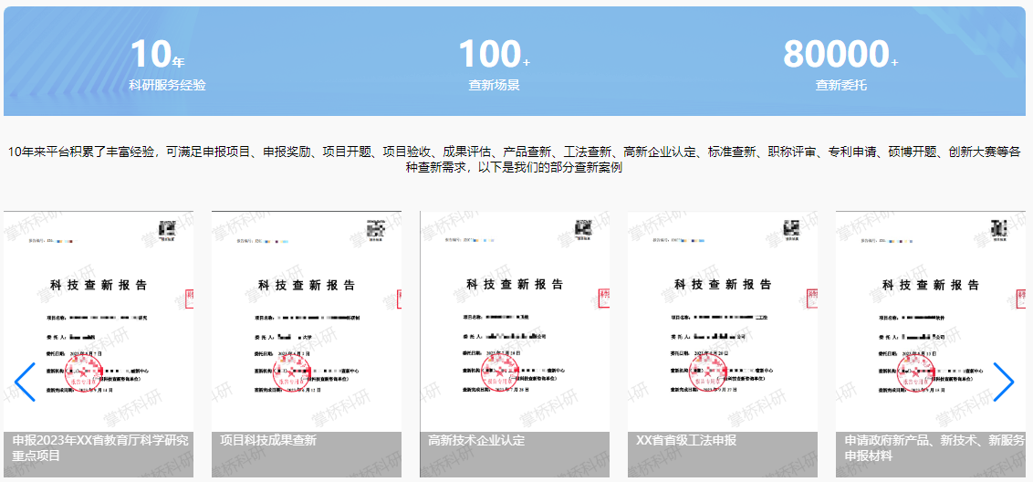 科技查新10年经验