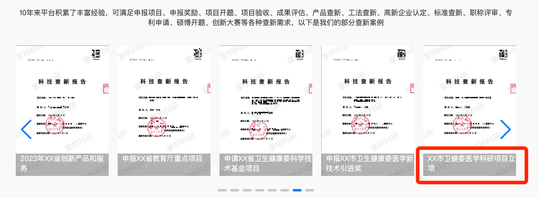 立项查新报告